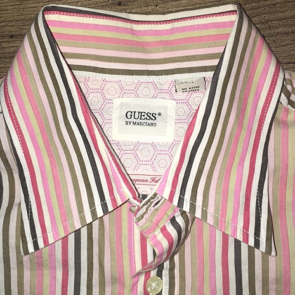 Pink Stripe GUESS by Marciano LS Party Shirt S